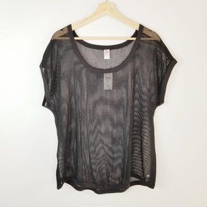 Lane Bryant Active Mesh Tee Shirt Black 14/16